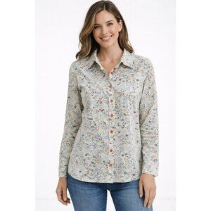 Women's  Merrell Floral Button Up Shirt Size Medium LS Lightweight Top